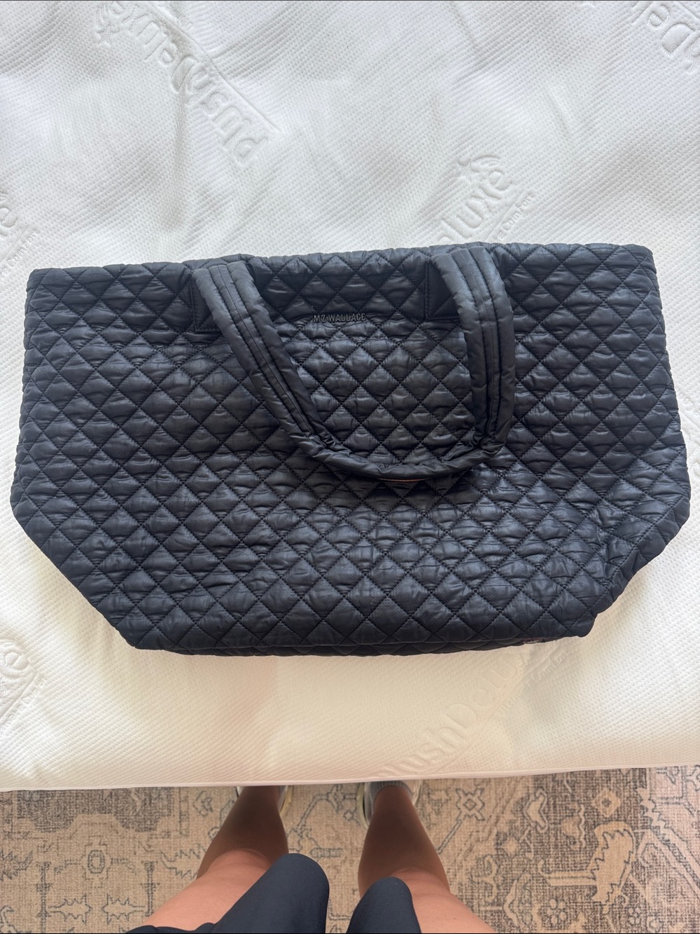 MZ Wallace Black Quilted Large Tote